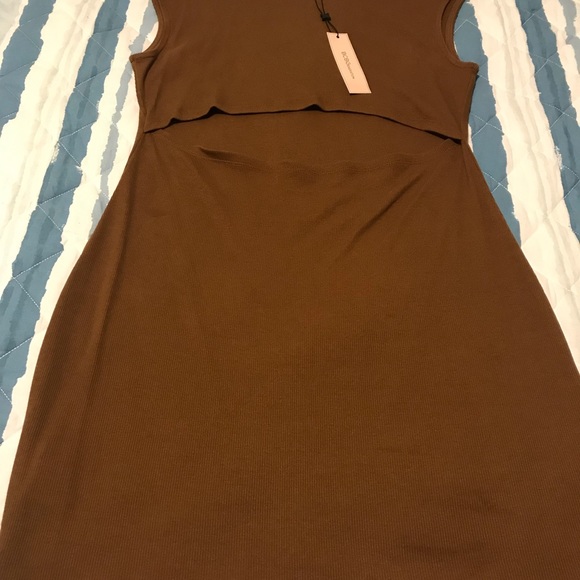 NWT BCBG Chocolate Cutout Bodycon Dress - Picture 3 of 4